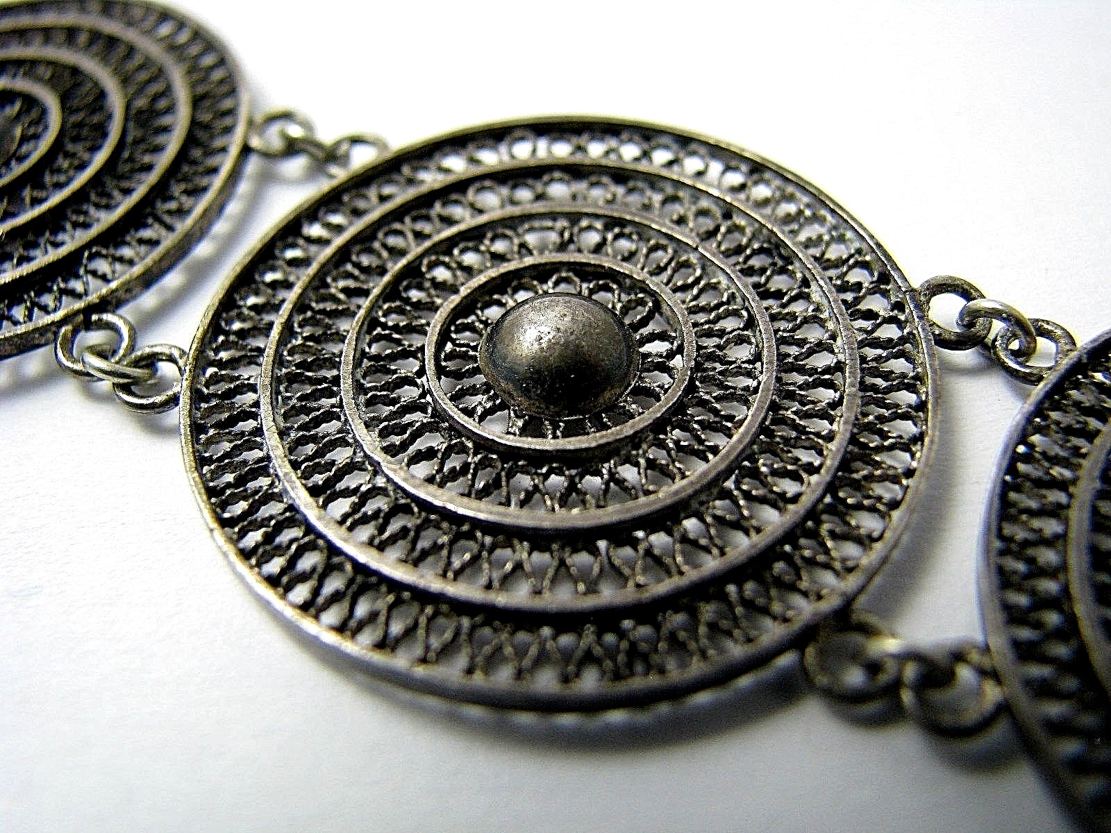 STERLING SILVER BRACELET FILIGREE Middle East Palestine Jerusalem ca1900s Rare!