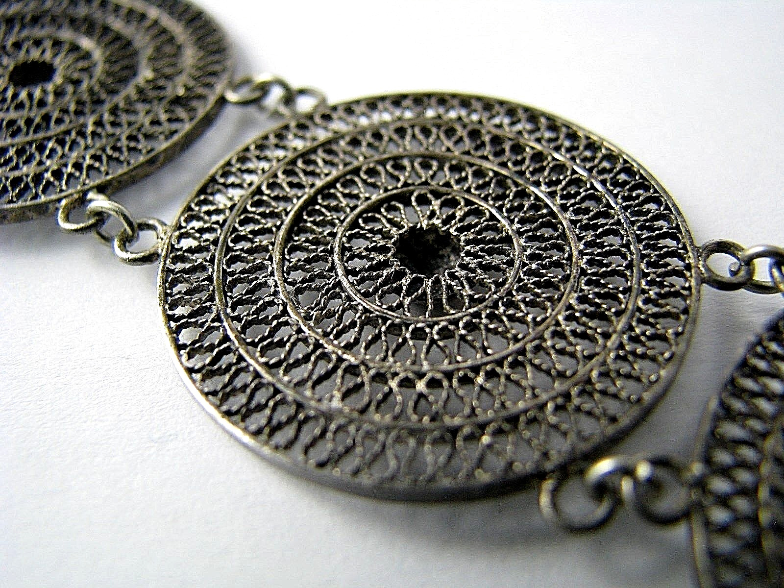 STERLING SILVER BRACELET FILIGREE Middle East Palestine Jerusalem ca1900s Rare!