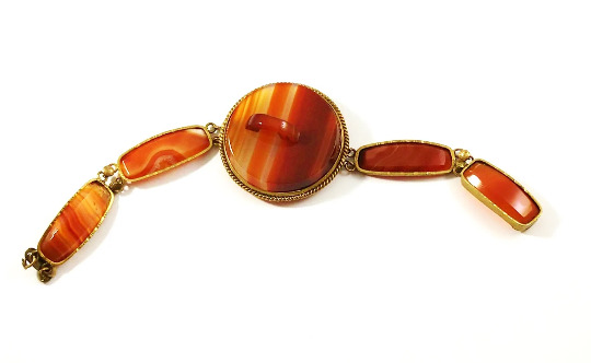 Scottish Agate Bracelet, 1900's, Vintage Jewelry