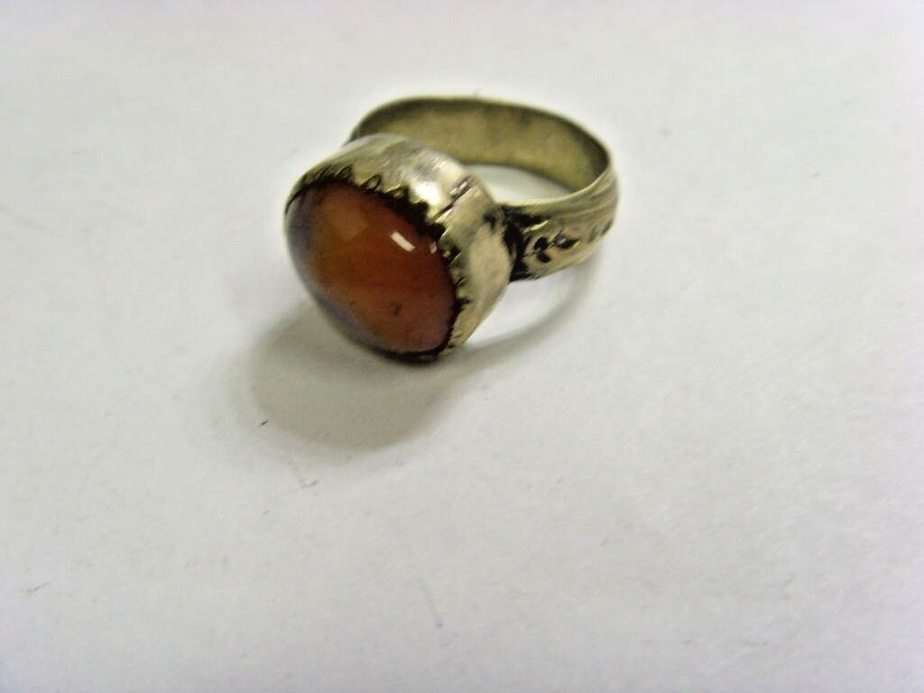 1700s antique Islamic Nomads tribal ring 9 size central Asia religious 48228