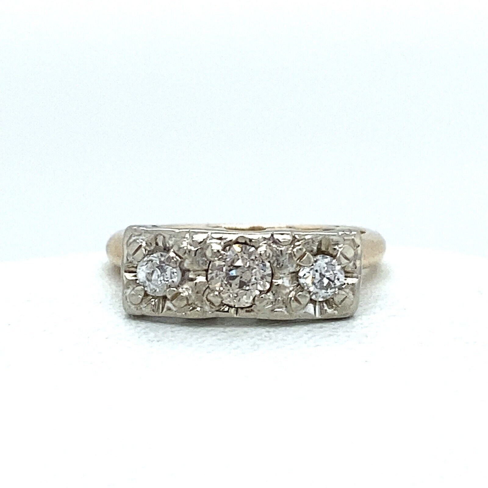 Beautiful Antique 1900's .50CT Mine Cut Diamond Band