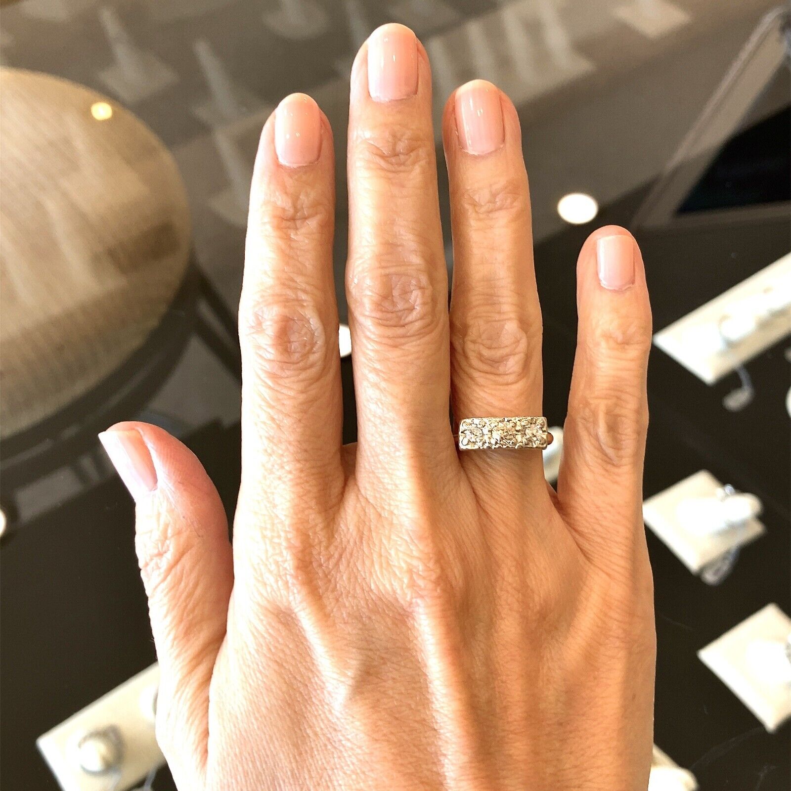 Beautiful Antique 1900's .50CT Mine Cut Diamond Band