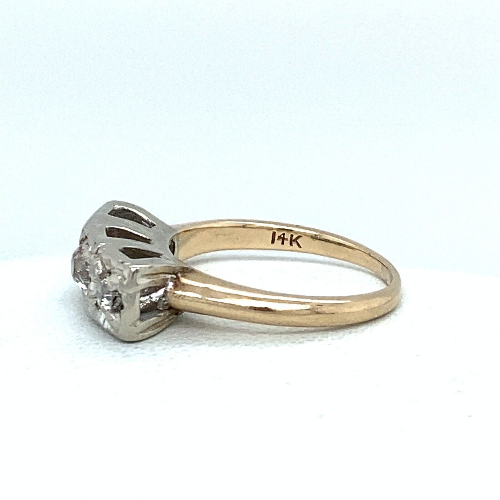 Beautiful Antique 1900's .50CT Mine Cut Diamond Band