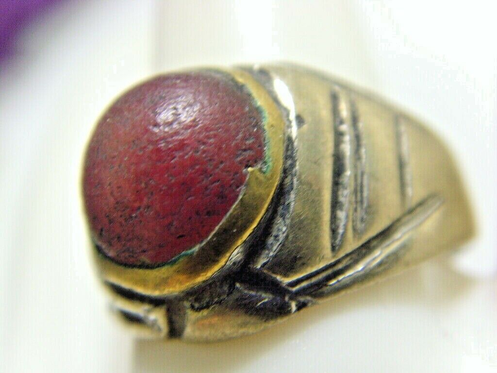 1700s antique Islamic Nomads tribal ring 8 size carnelian religious Islam 50454