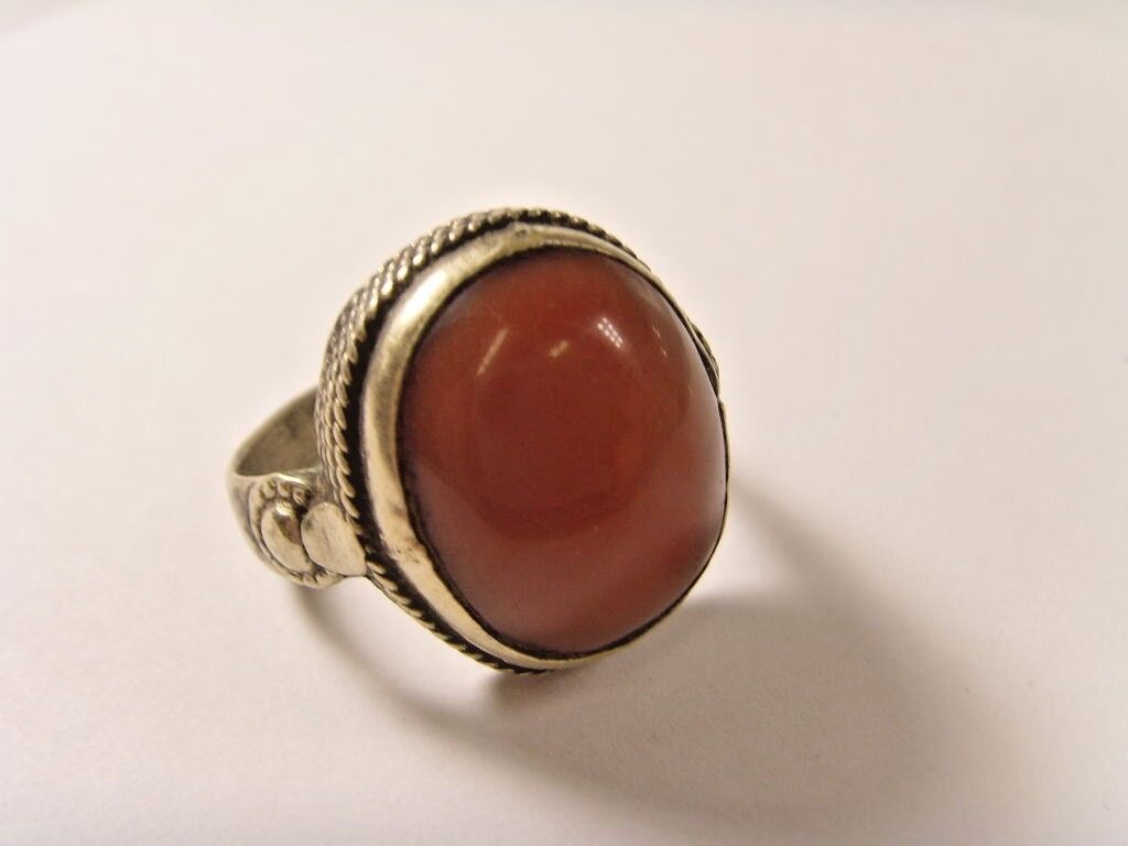 1700s antique nomads Islamic Bedouin central Asia ring 11.5 sz carnelian 46640