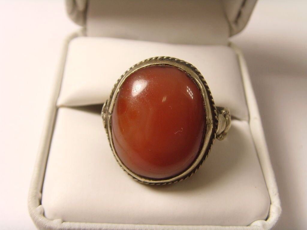 1700s antique nomads Islamic Bedouin central Asia ring 11.5 sz carnelian 46640