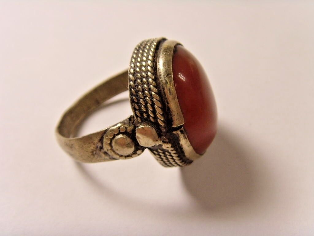 1700s antique nomads Islamic Bedouin central Asia ring 11.5 sz carnelian 46640