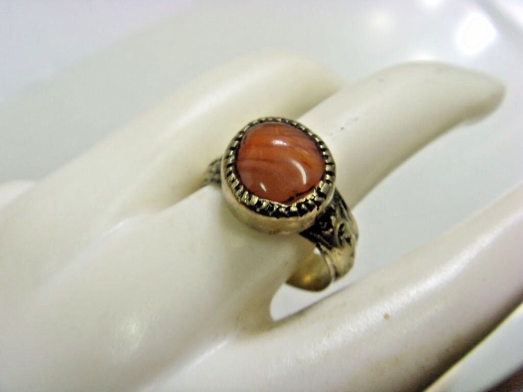 1700s antique Islamic Nomads tribal ring 9 size central Asia religious 48193