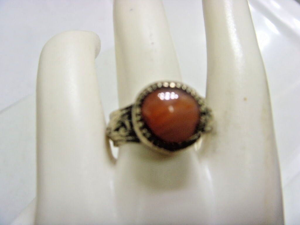 1700s antique Islamic Nomads tribal ring 9 size central Asia religious 48193