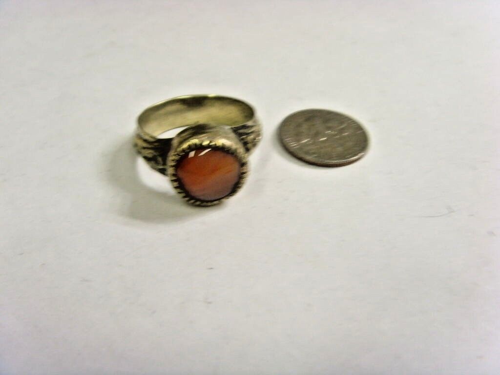 1700s antique Islamic Nomads tribal ring 9 size central Asia religious 48193