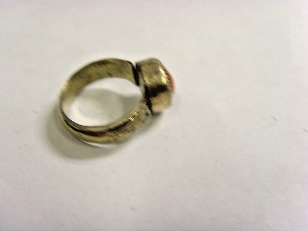 1700s antique Islamic Nomads tribal ring 9 size central Asia religious 48193