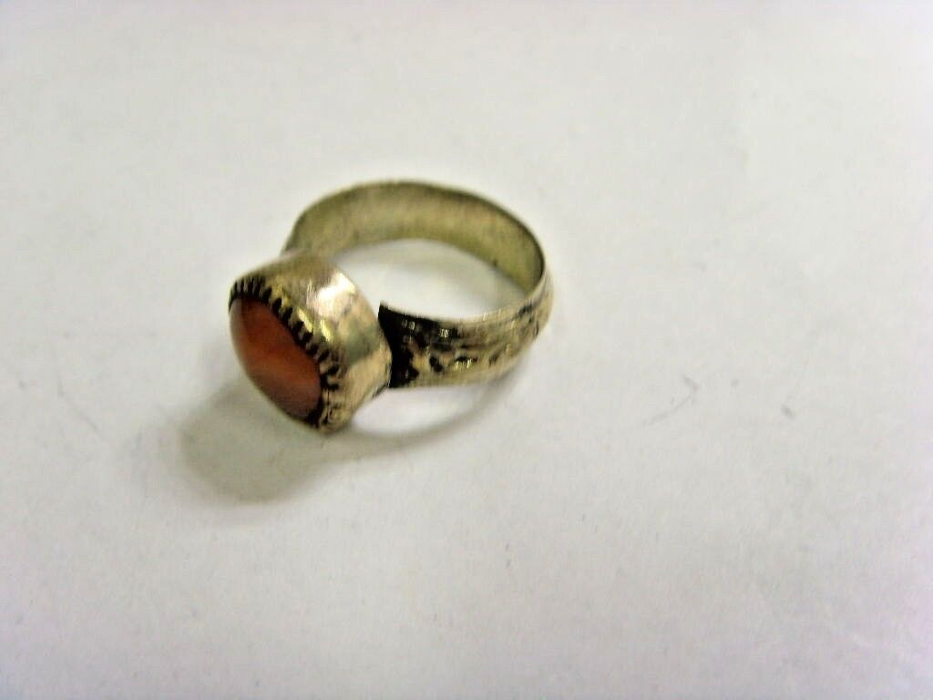 1700s antique Islamic Nomads tribal ring 9 size central Asia religious 48193