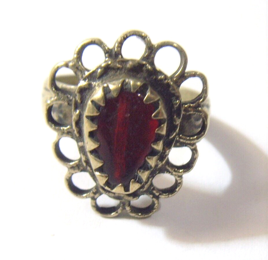 1700s antique nomadic tribal wedding ring size 8 as is Central Asia 52271