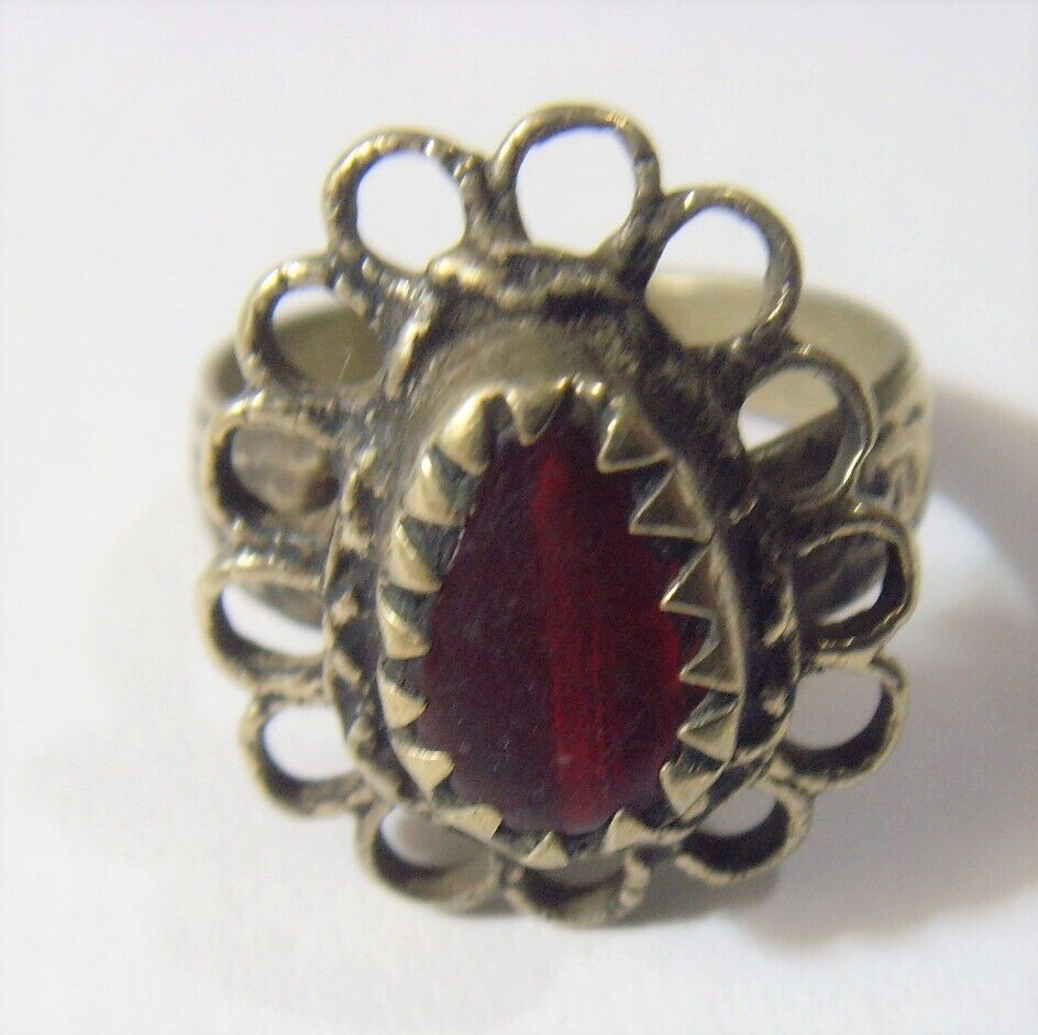 1700s antique nomadic tribal wedding ring size 8 as is Central Asia 52271