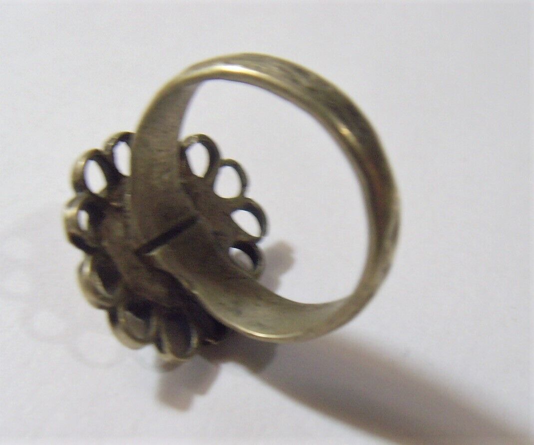1700s antique nomadic tribal wedding ring size 8 as is Central Asia 52271