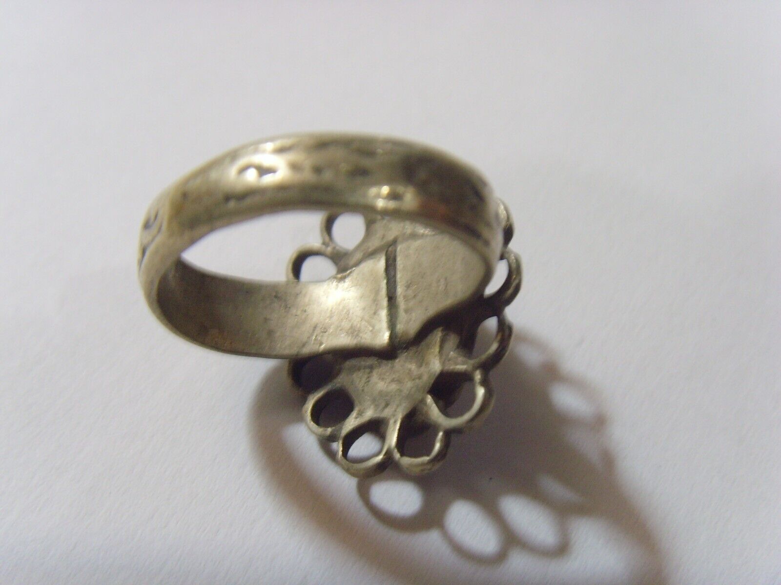1700s antique nomadic tribal wedding ring size 8 as is Central Asia 52271