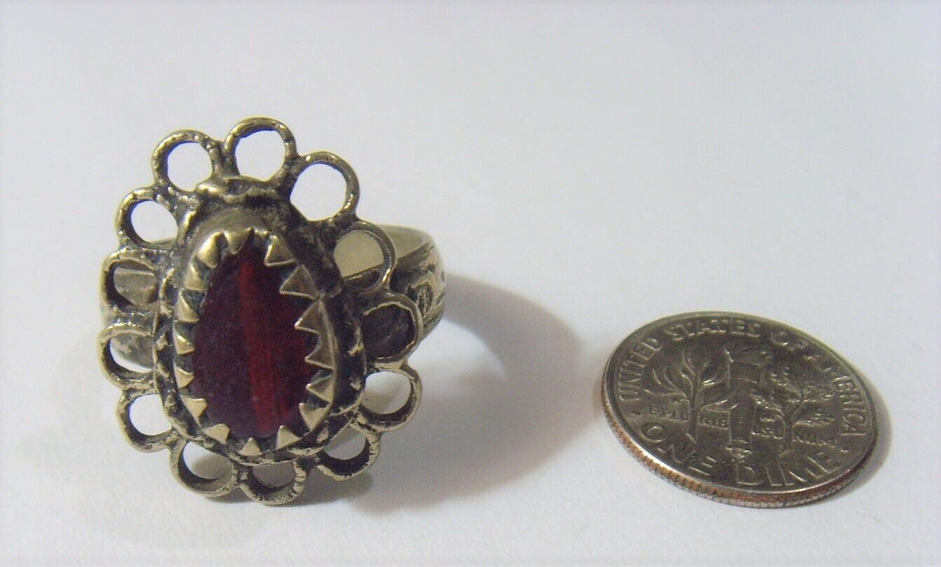 1700s antique nomadic tribal wedding ring size 8 as is Central Asia 52271