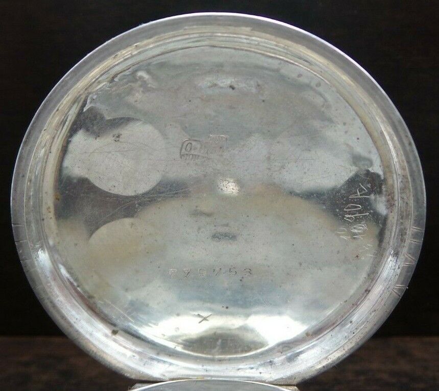 Great Antique 1900s Gold Embellished European 800 Silver Open Face Pocket Watch