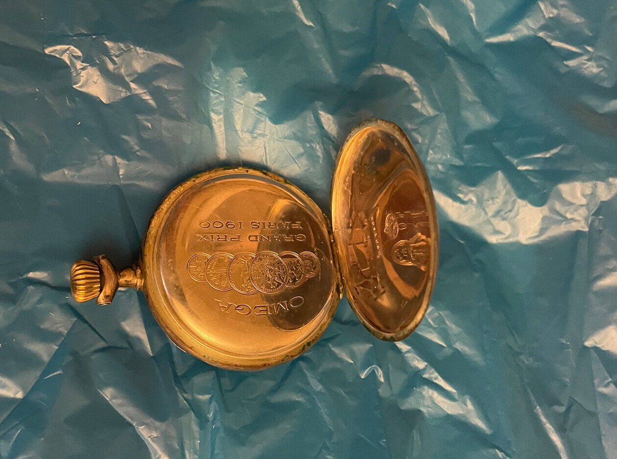 Silver Omega OpenFace Antique Pocket watch, c1900's. Arabic Numerals