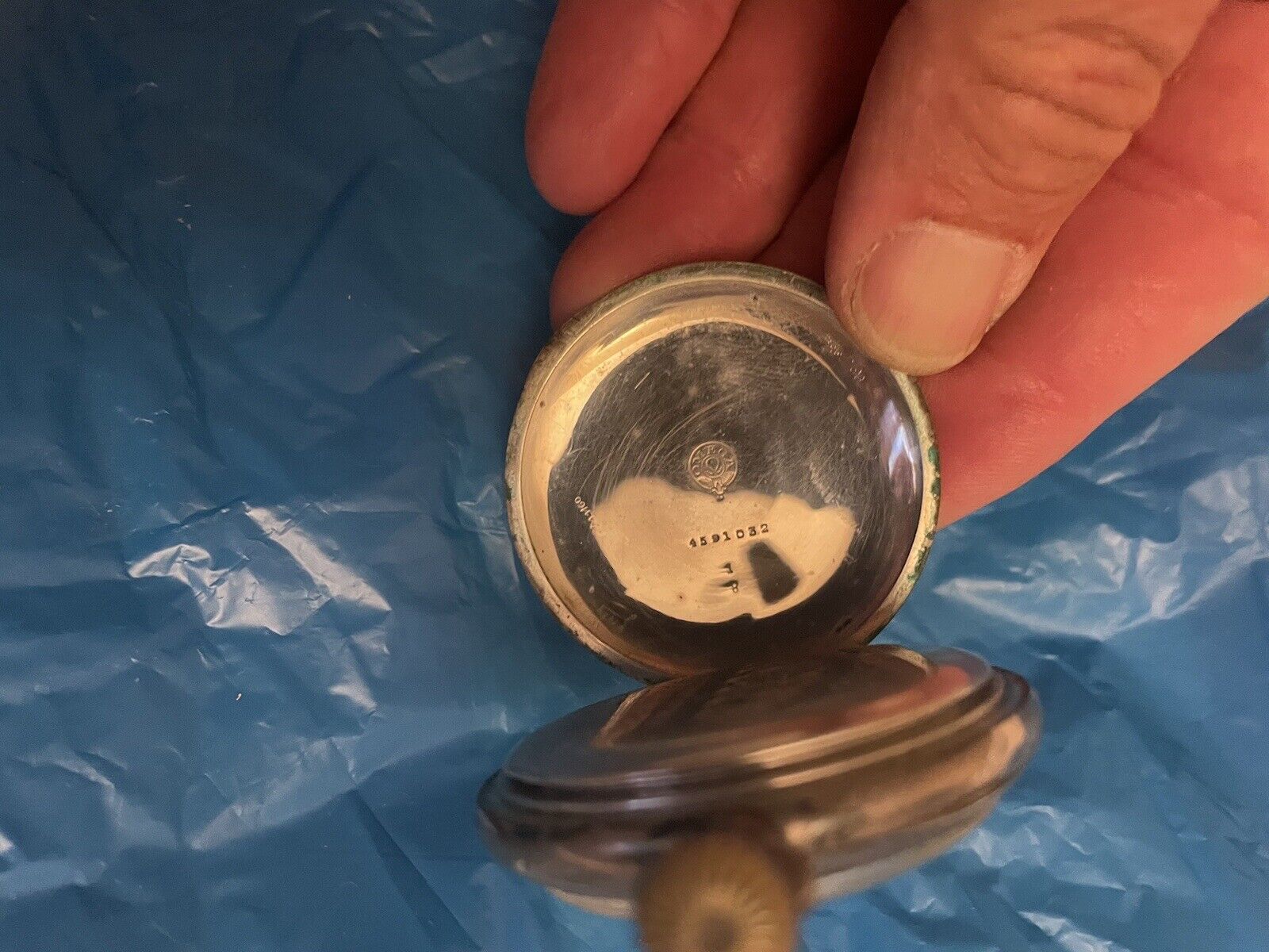 Silver Omega OpenFace Antique Pocket watch, c1900's. Arabic Numerals