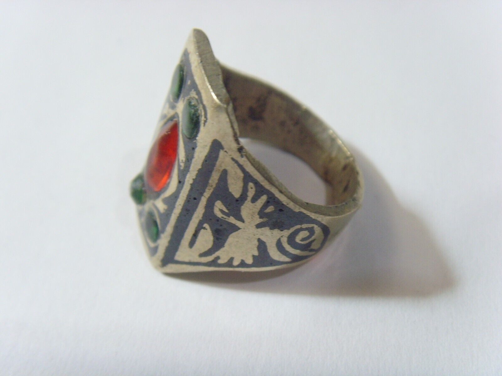 1800s antique Kazakh tribal brides wedding ring size 8.5 Central Asia 52263