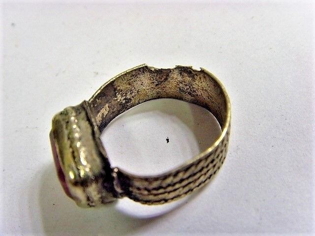 1800s antique Bedouin Nomad tribal ring 7 size central Asia religious 50218