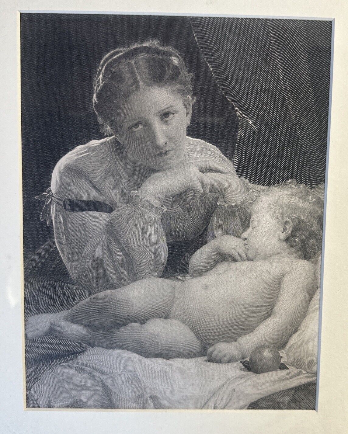 Outstanding 1900s BOUGUEREAU Engraving “Watch And Ward” New York D Appleton