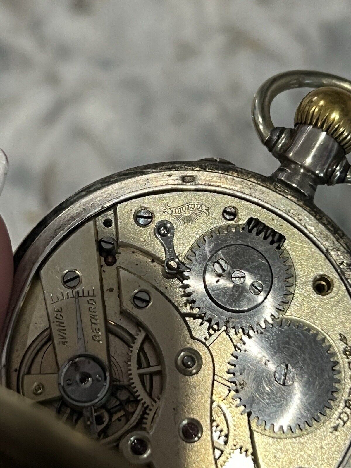 1900s Antique Solid 800 Silver Cased Victoria EJ Depose Pocket Watch