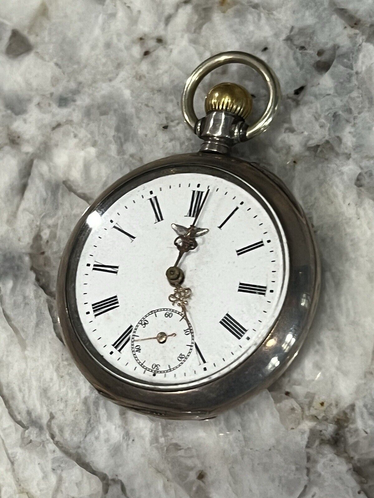 1900s Antique Solid 800 Silver Cased Victoria EJ Depose Pocket Watch