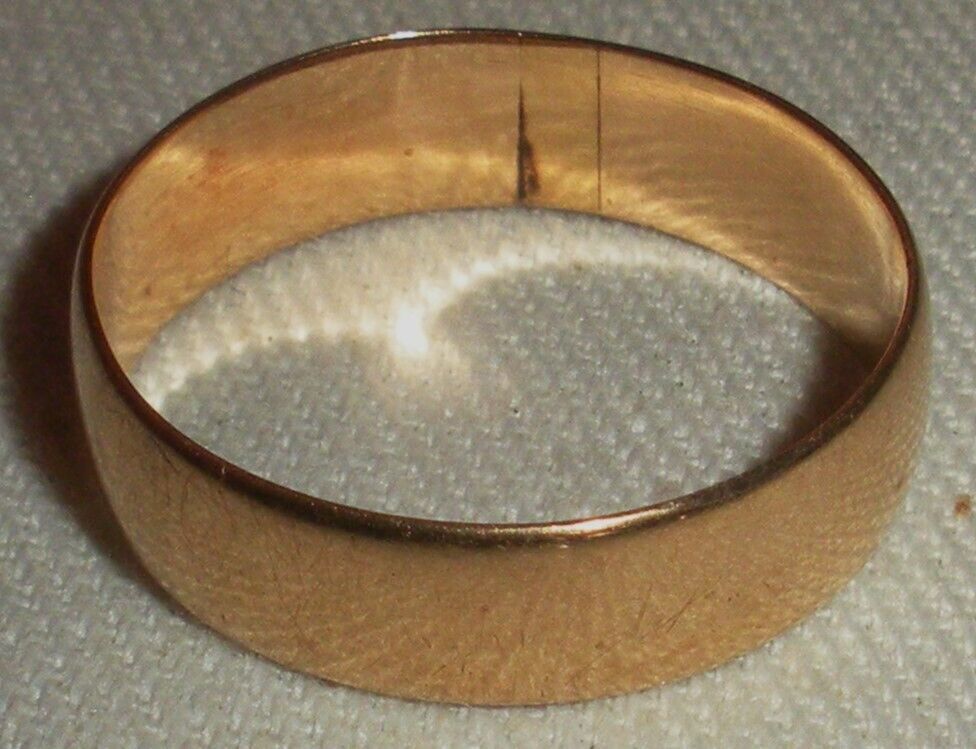 ANTIQUE 1800S 14K YELLOW GOLD WEDDING BAND RING SIZE 9 tuvi