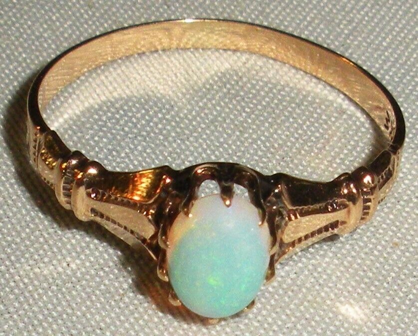 ANTIQUE 1800s 10K VICTORIAN OPAL ENGAGEMENT RING SIZE 7 1/4 tuvi