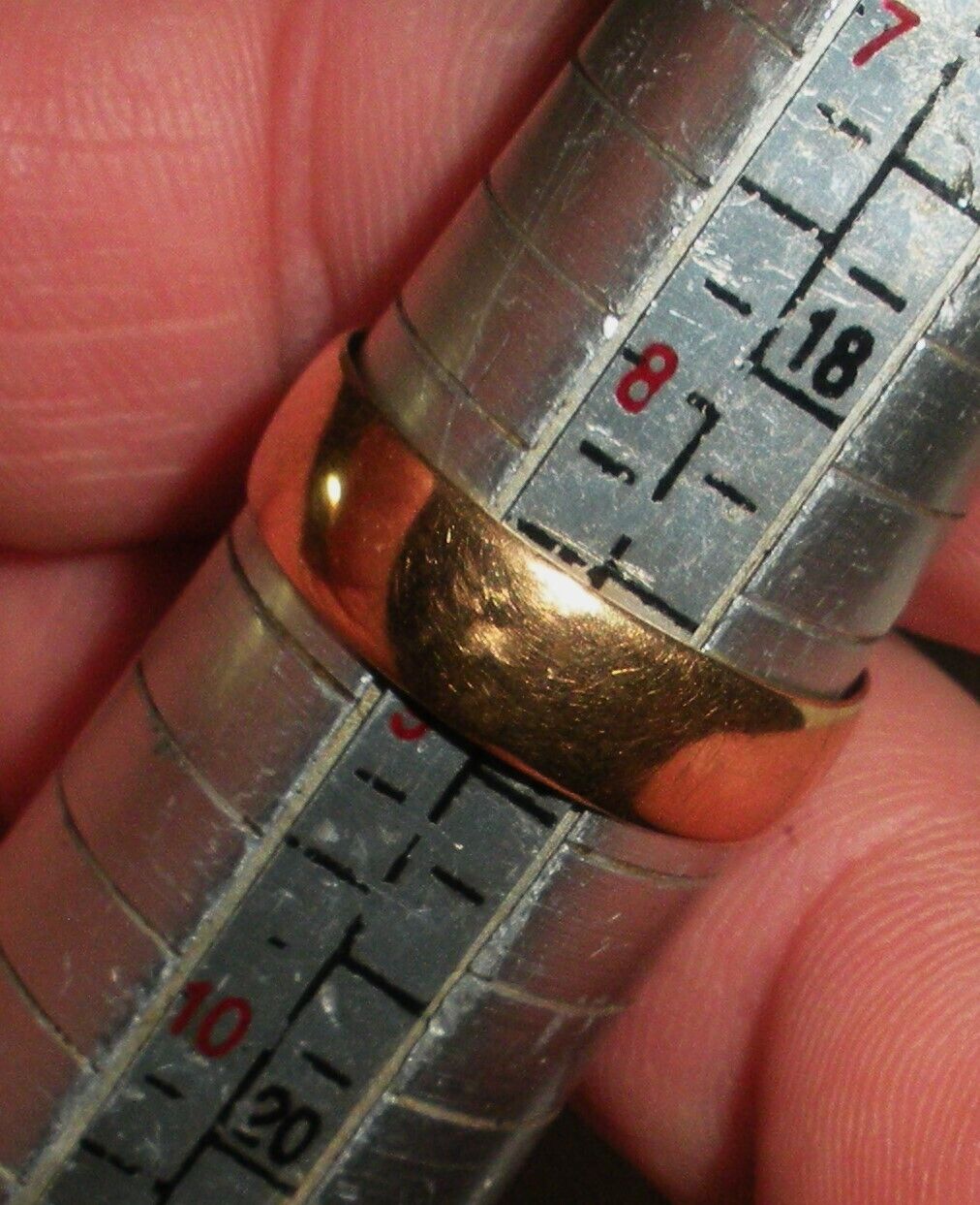 ANTIQUE 1800S 14K YELLOW GOLD WEDDING BAND RING SIZE 9 tuvi