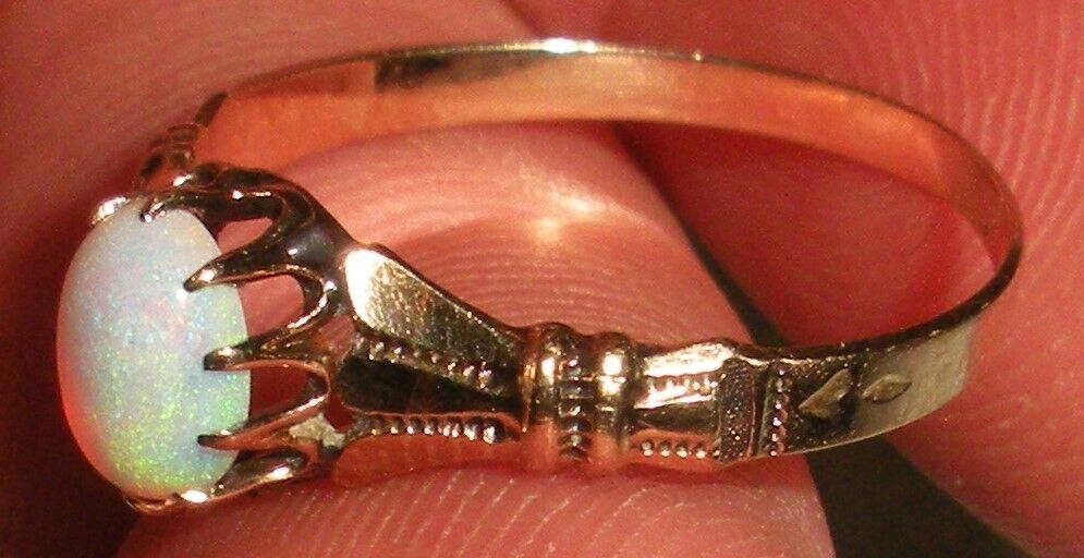 ANTIQUE 1800s 10K VICTORIAN OPAL ENGAGEMENT RING SIZE 7 1/4 tuvi