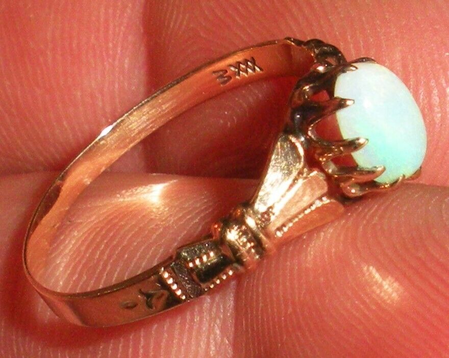ANTIQUE 1800s 10K VICTORIAN OPAL ENGAGEMENT RING SIZE 7 1/4 tuvi