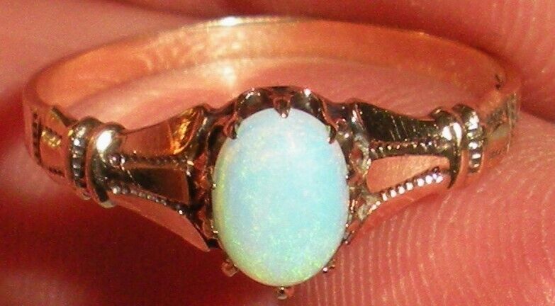 ANTIQUE 1800s 10K VICTORIAN OPAL ENGAGEMENT RING SIZE 7 1/4 tuvi