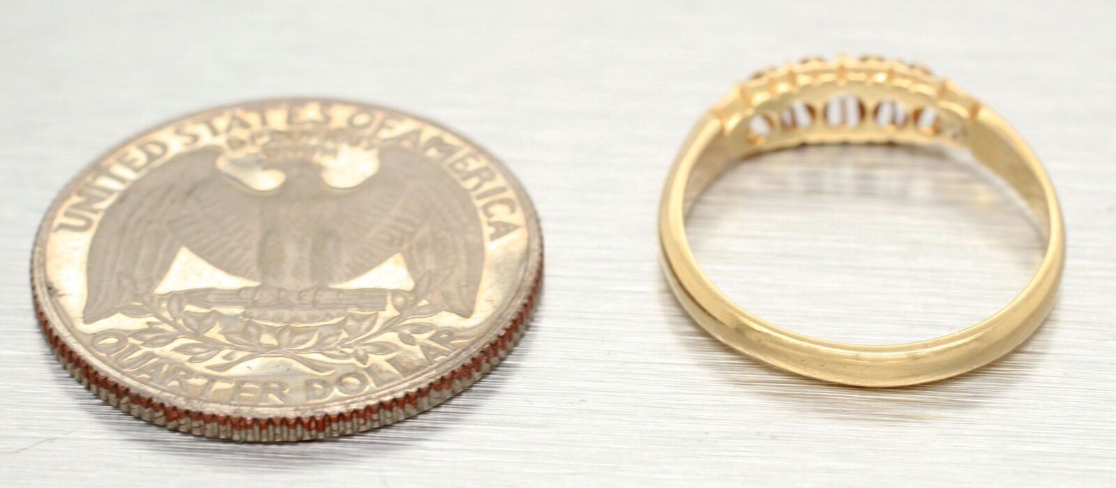 1800s Victorian 0.30ctw Rose Cut Diamond Band Ring - 18k Yellow Gold | Size 6.75