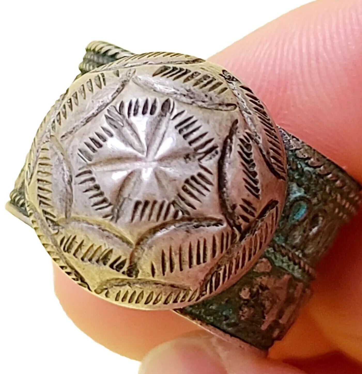 1800s Handmade Antique STERLING SILVER Ring 11 GRAMS 9.25 SZ Ethnic Ring A-1A