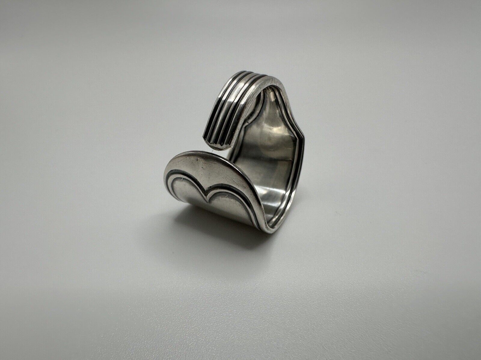 Antique 1800s Sterling Silver Spoon Ring ABW Size 10.5