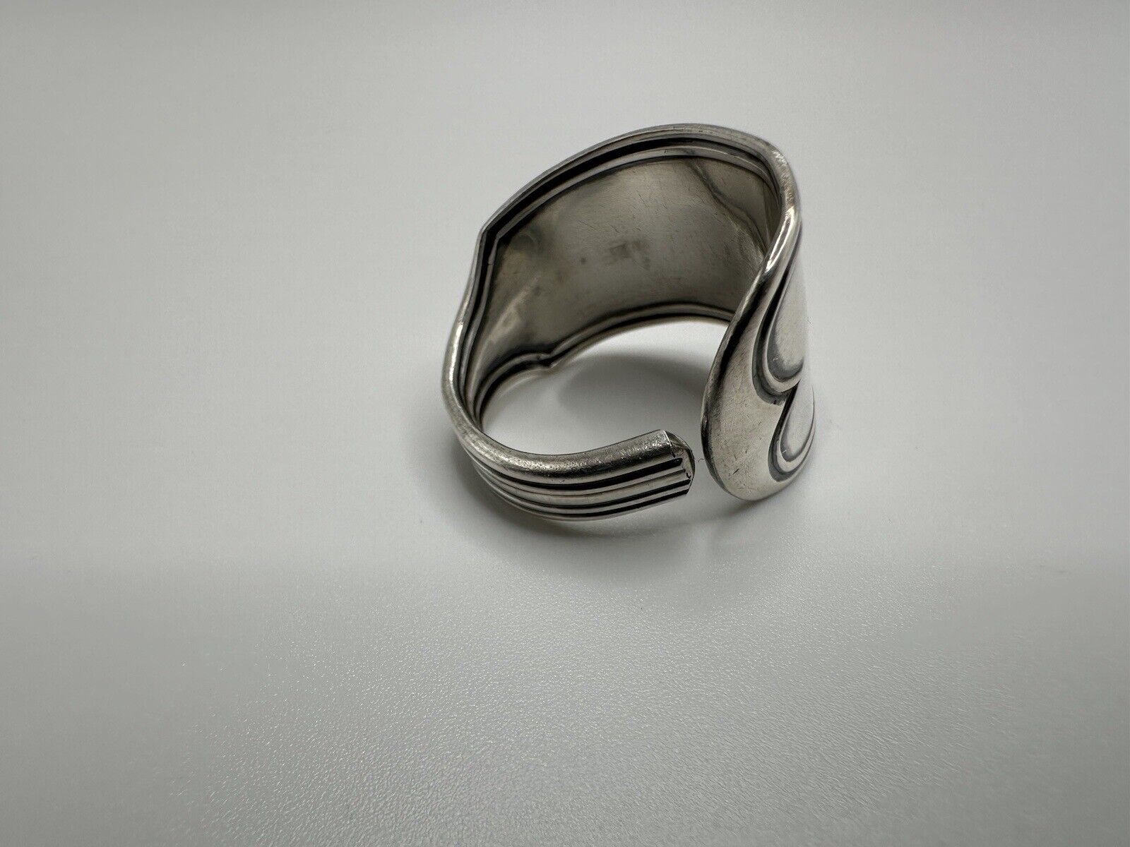 Antique 1800s Sterling Silver Spoon Ring ABW Size 10.5