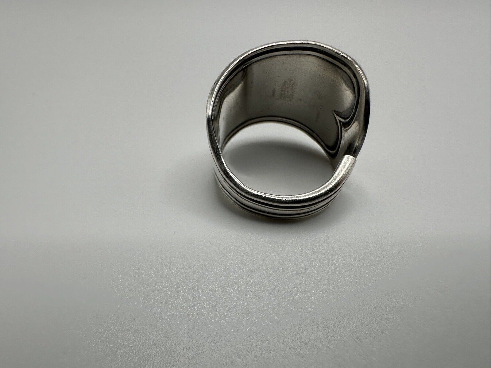 Antique 1800s Sterling Silver Spoon Ring ABW Size 10.5