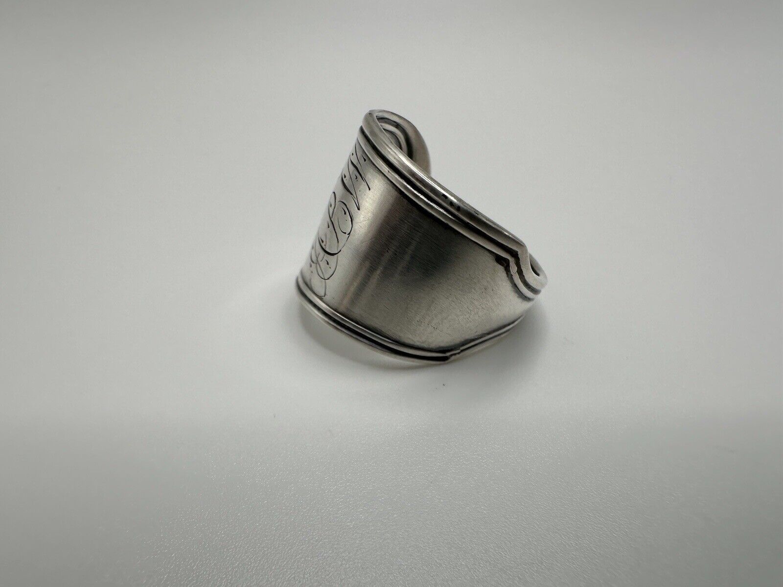 Antique 1800s Sterling Silver Spoon Ring ABW Size 10.5