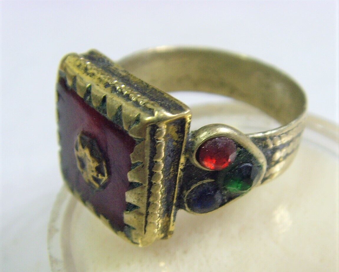 1800s scarce antique Nomads tribal wedding ring 10.5 sz central Asia 50799