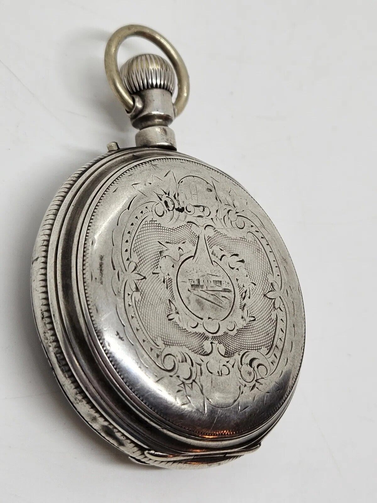 Antique 1800's Swiss Victorian Mechanical 'Pin Set' Fine Silver Pocket Watch