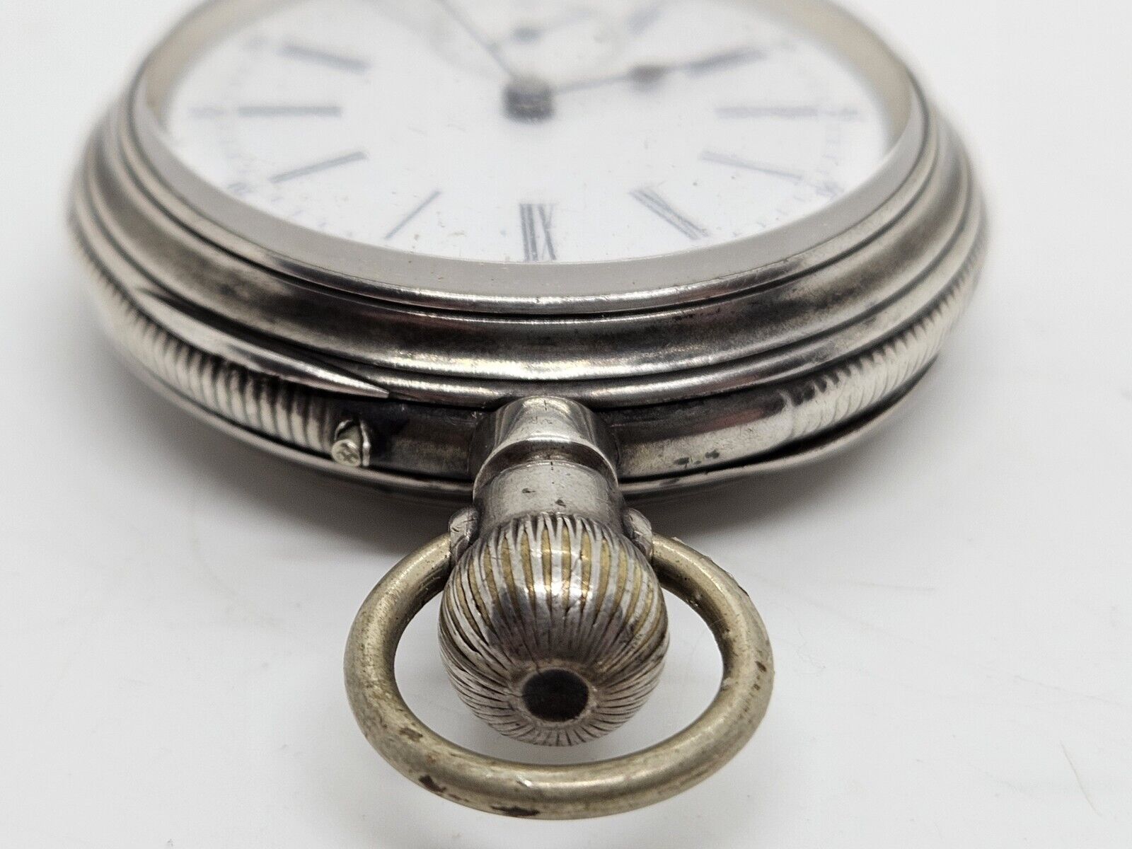 Antique 1800's Swiss Victorian Mechanical 'Pin Set' Fine Silver Pocket Watch