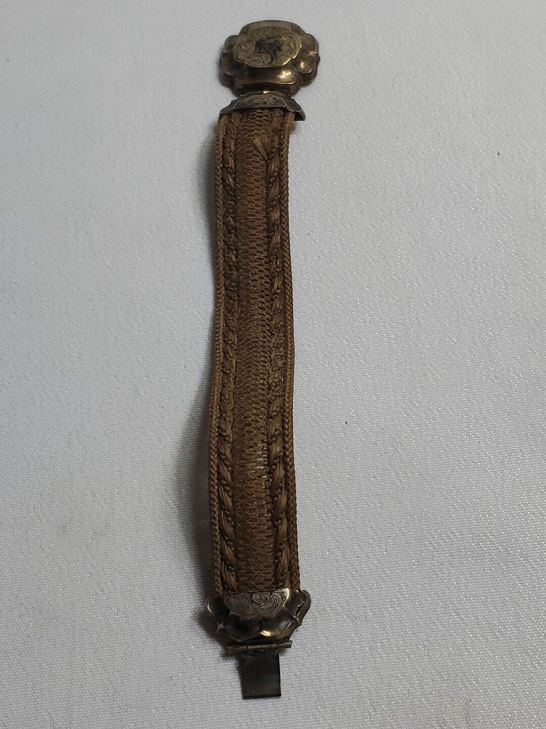 Antique 1800'S MOURNING HAIR BRACELET JEWELRY MEMENTO VICTORIAN FUNERAL 7"