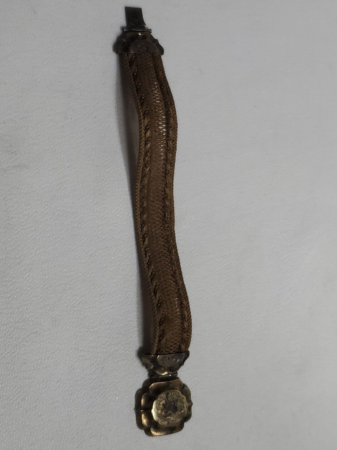 Antique 1800'S MOURNING HAIR BRACELET JEWELRY MEMENTO VICTORIAN FUNERAL 7"