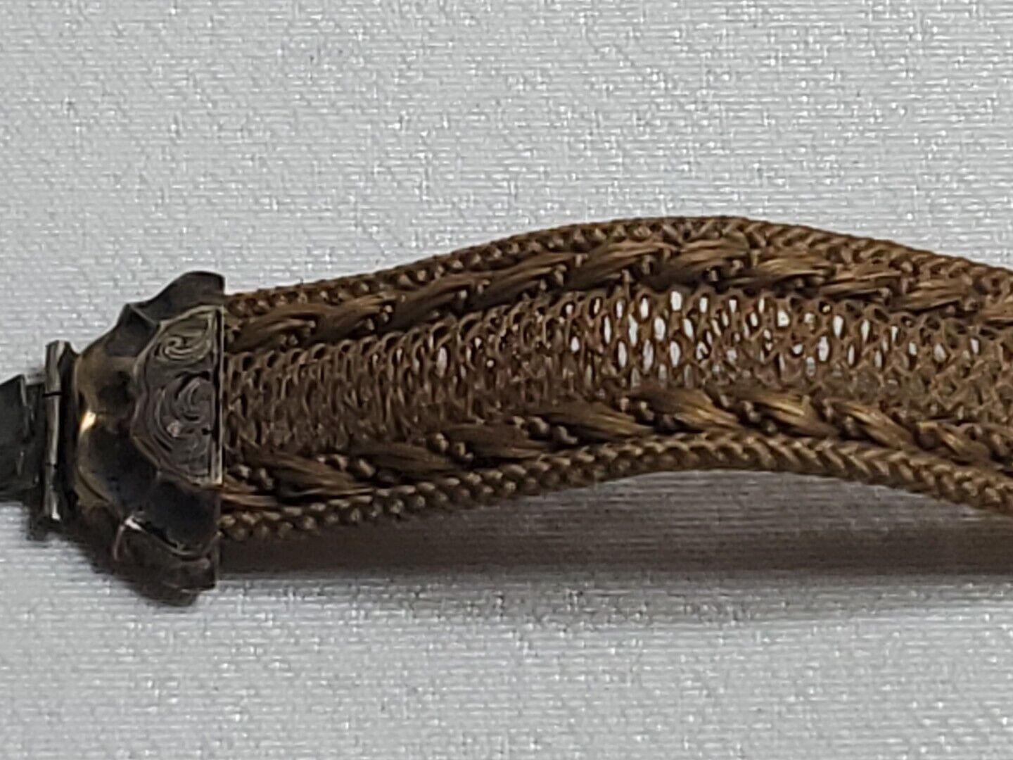 Antique 1800'S MOURNING HAIR BRACELET JEWELRY MEMENTO VICTORIAN FUNERAL 7"