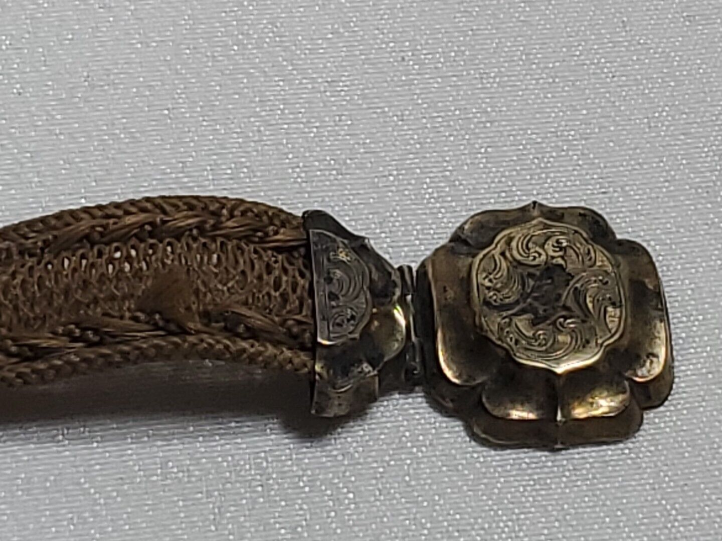 Antique 1800'S MOURNING HAIR BRACELET JEWELRY MEMENTO VICTORIAN FUNERAL 7"