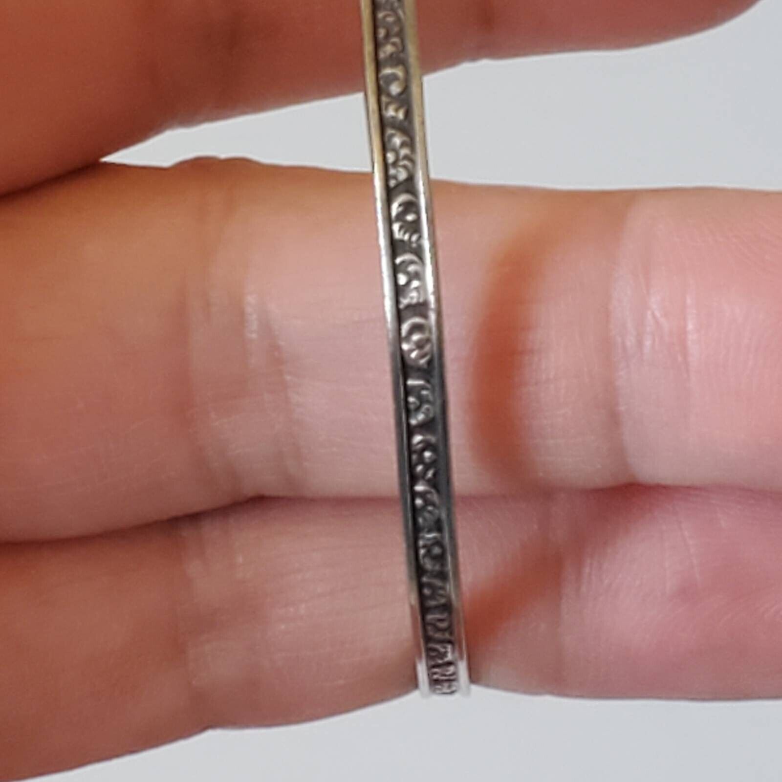 Antique Nathan & Hayes? Silver Bangle Bracelet Art Nouveau 1900s England Small
