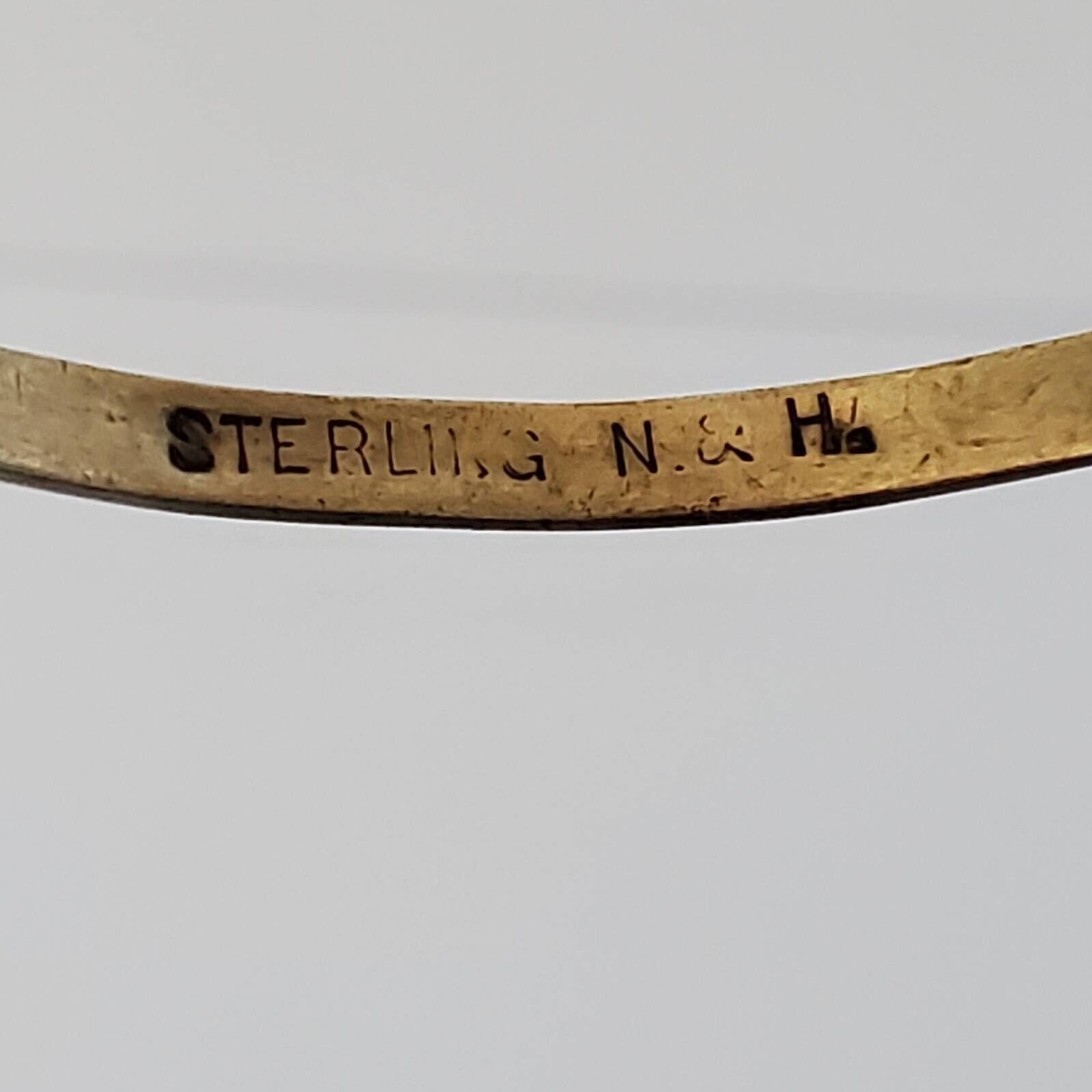 Antique Nathan & Hayes? Silver Bangle Bracelet Art Nouveau 1900s England Small